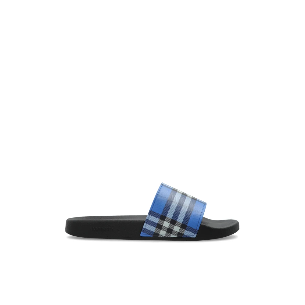 Burberry Men's Blue Sliders, 11 Uk, Furley Rubber Slides