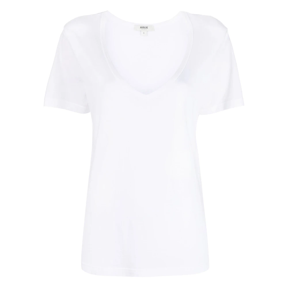 Agolde Witte V-Hals T-Shirt White Dames