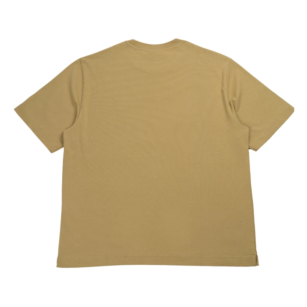 Maison Kitsuné Fox Head Oversize T-shirt met katoenen patch Green Heren
