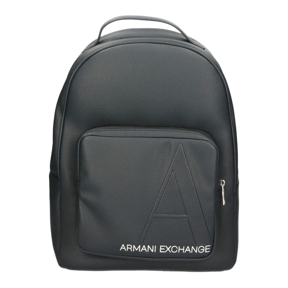 Armani Exchange Heren rugzak van imitatieleer met logo Blue Heren