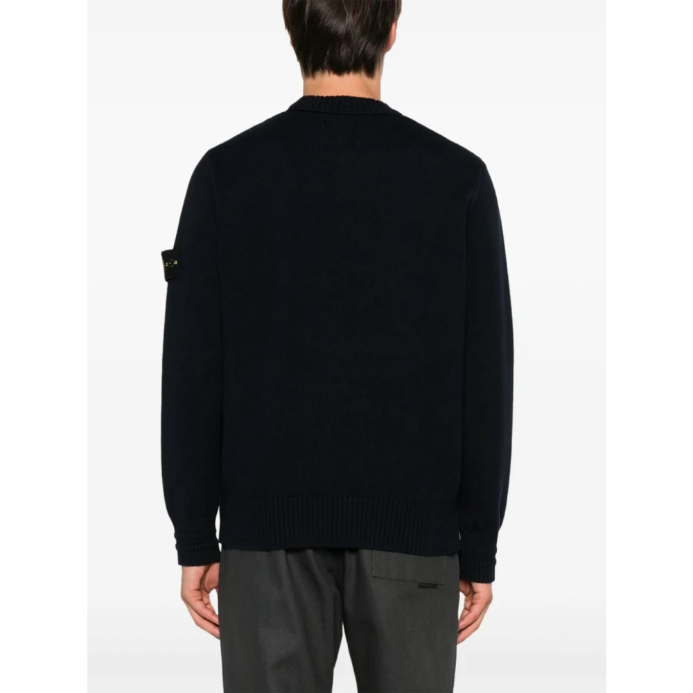 Stone Island Pullover Sweater in Zwart Blue Heren