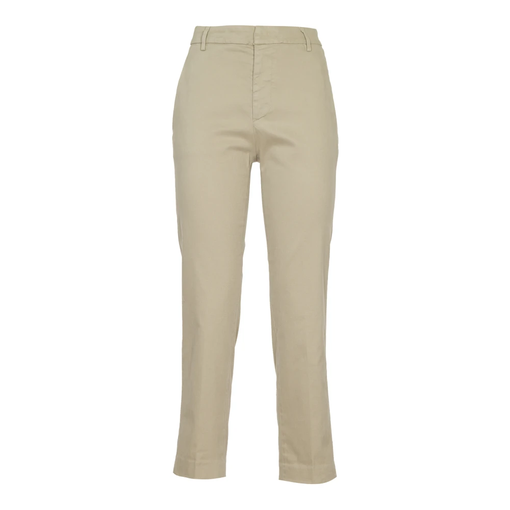 Dondup Women's Beige Nima Zip Cropped Trousers