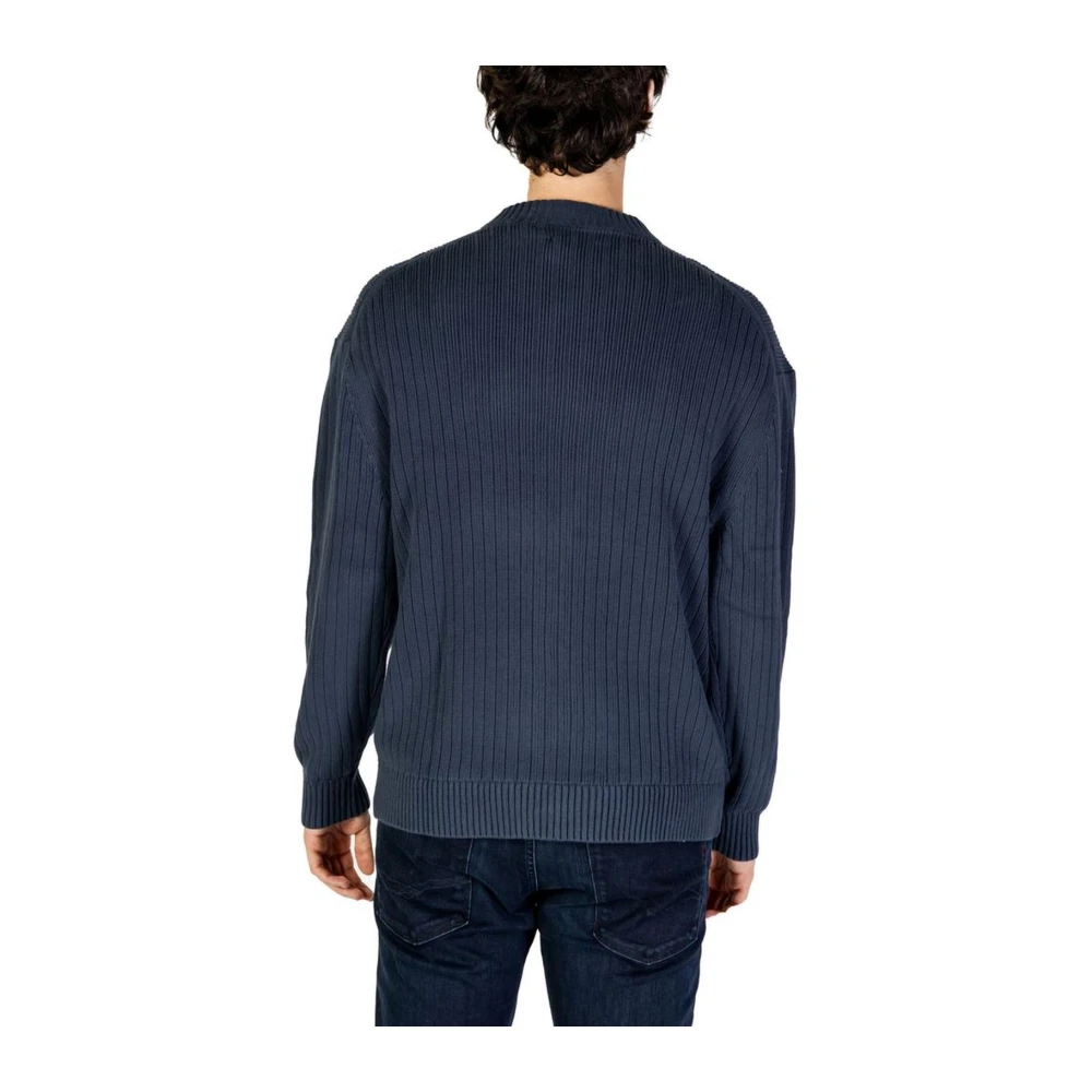 Calvin Klein Jeans Katoenen Gebreide Trui Blue Heren