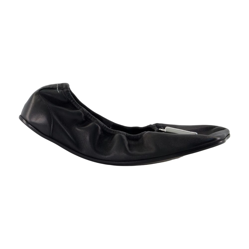 Mm6 Maison Margiela Ballerines À Bout Carré Femme Chaussures Noir 36 Eu