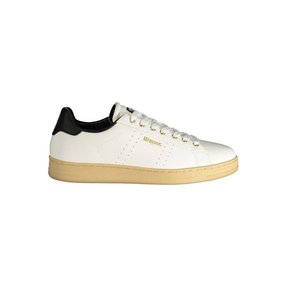 Blauer Men's White Polyester Sneaker With Sporty Details