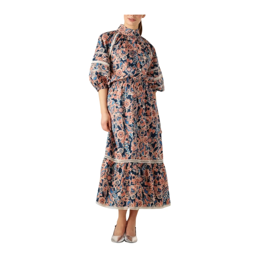 Dea Kudibal Navy Blue Maxi Jurk Elina Multicolor Dames