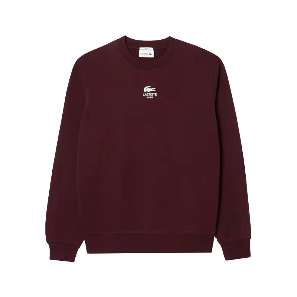 Lacoste Rode Katoenen Trui met Logo Brown Heren
