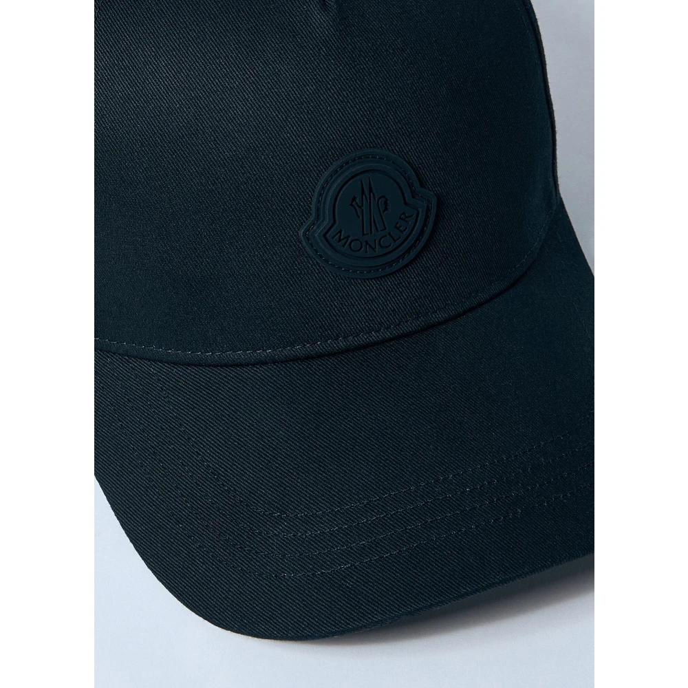 Moncler Katoenen Twill Logo Patch Baseball Cap Black Heren