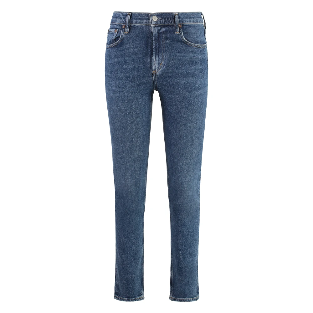 Agolde Contraststiksel Skinny Jeans Blue Dames