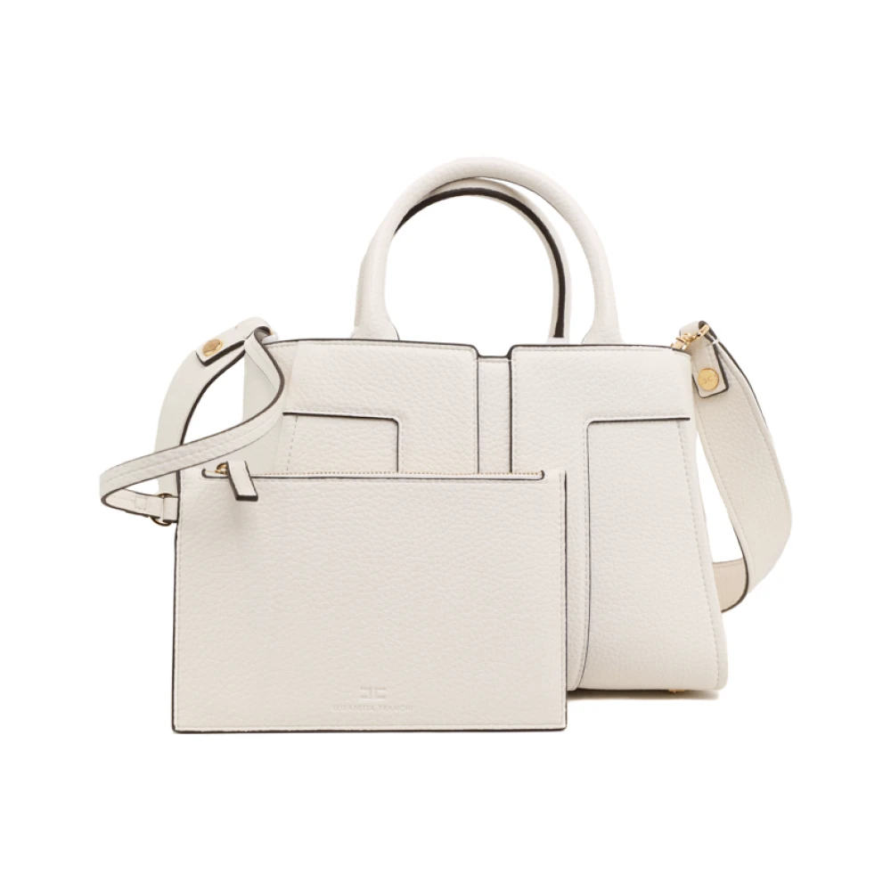 Elisabetta Franchi Witte Handtas met Clutch Beige Dames
