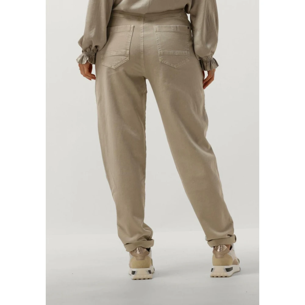 Summum Woman Vintage Barrel Fit Pants Beige Dames