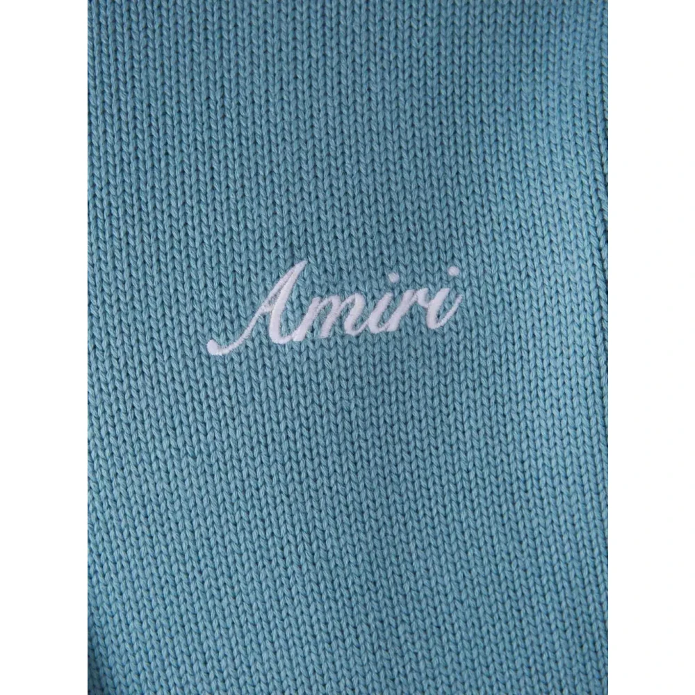 Amiri Helblauwe katoenen hoodie met capuchon Blue Heren