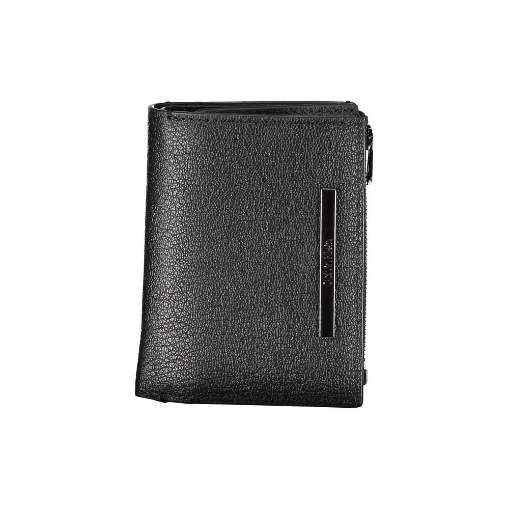 Calvin Klein Hombre Negro Elegante Monedero De Cuero Con Bolsillo Para Monedas