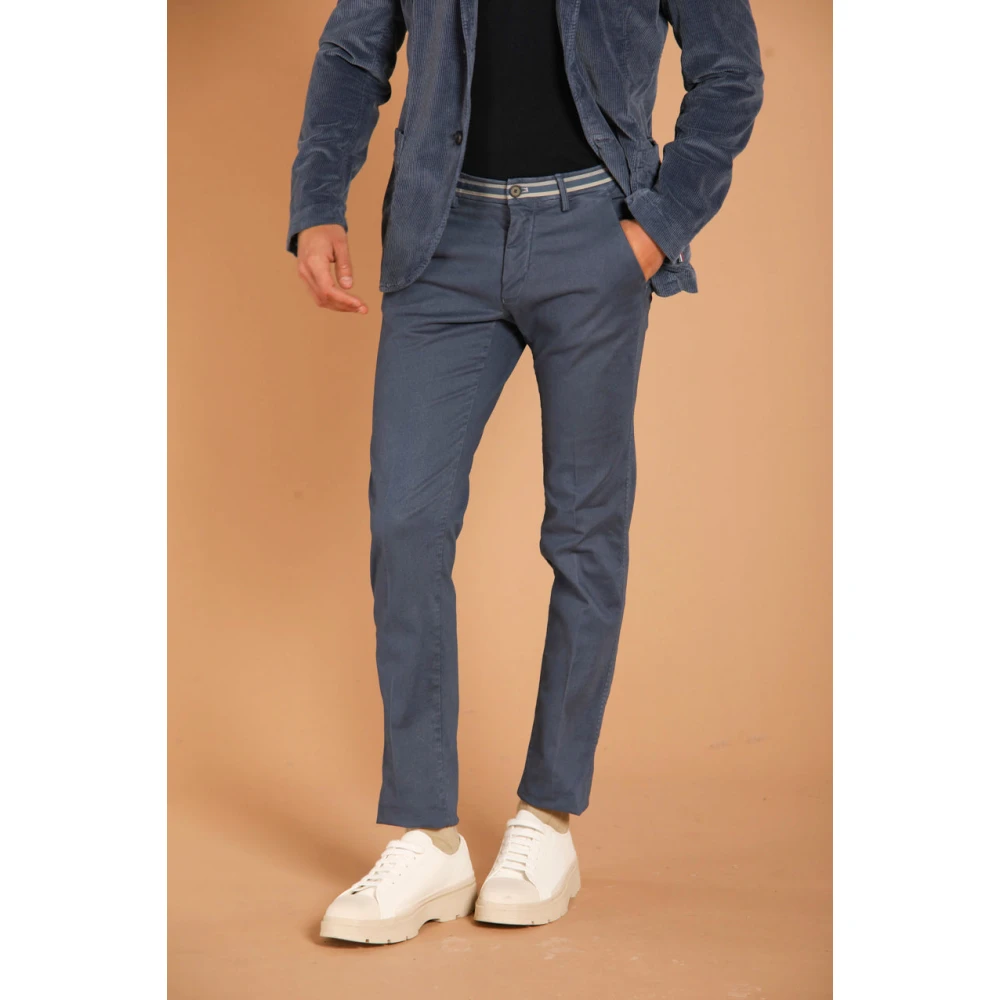 Mason's Slim Fit Winter Chino Broek Blue Heren