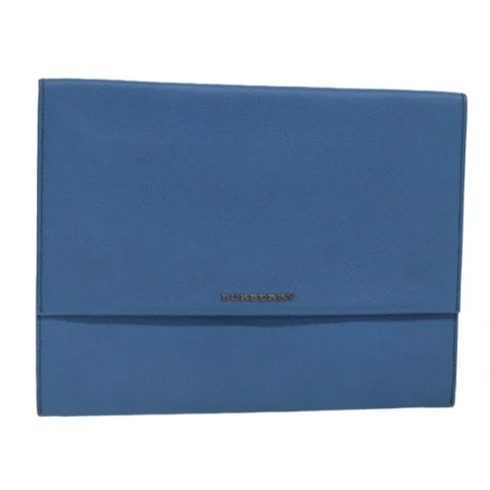 Burberry Vintage Pre-owned Leather clutches Blue Dames