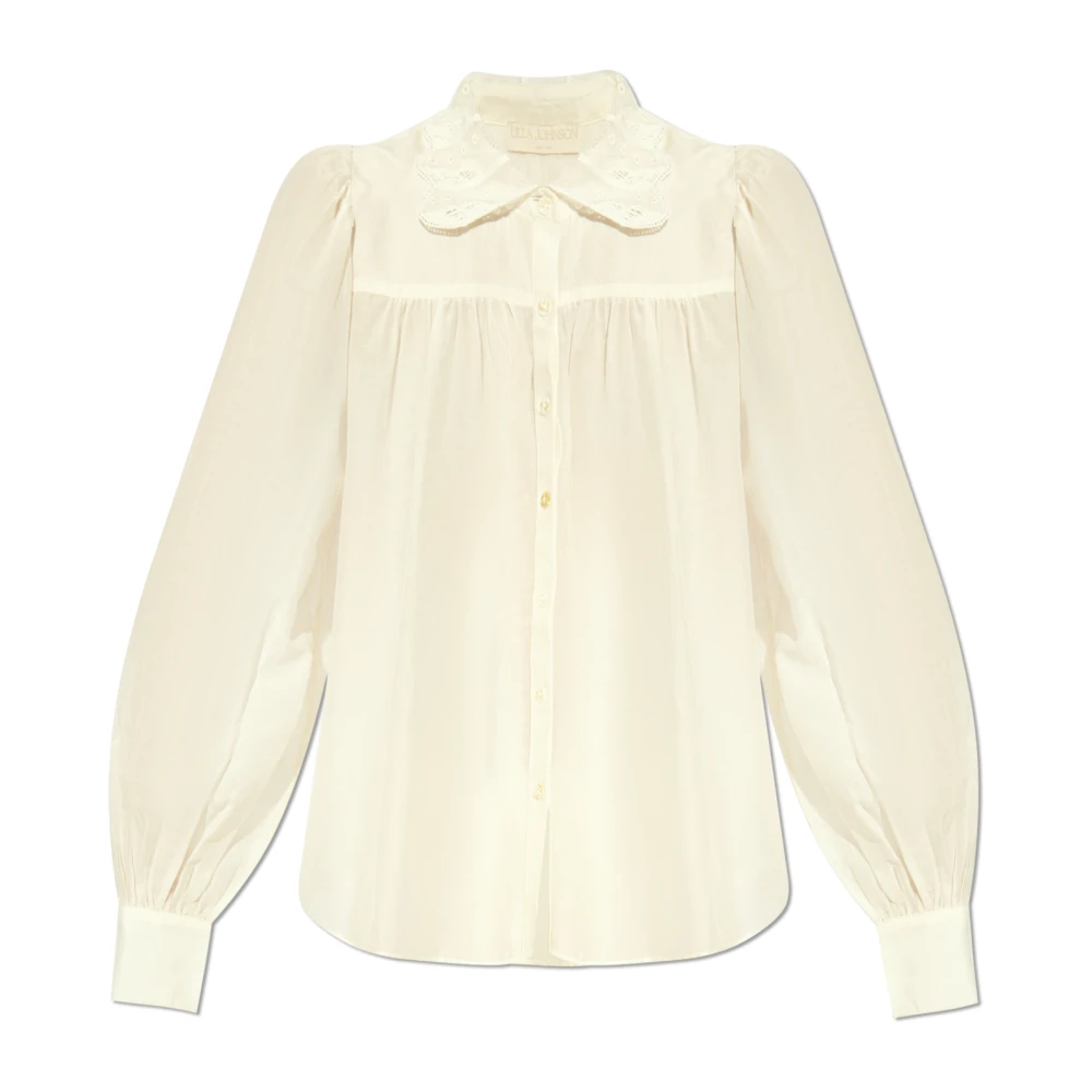 Ulla Johnson Shirt met een decoratieve kraag Beige Dames