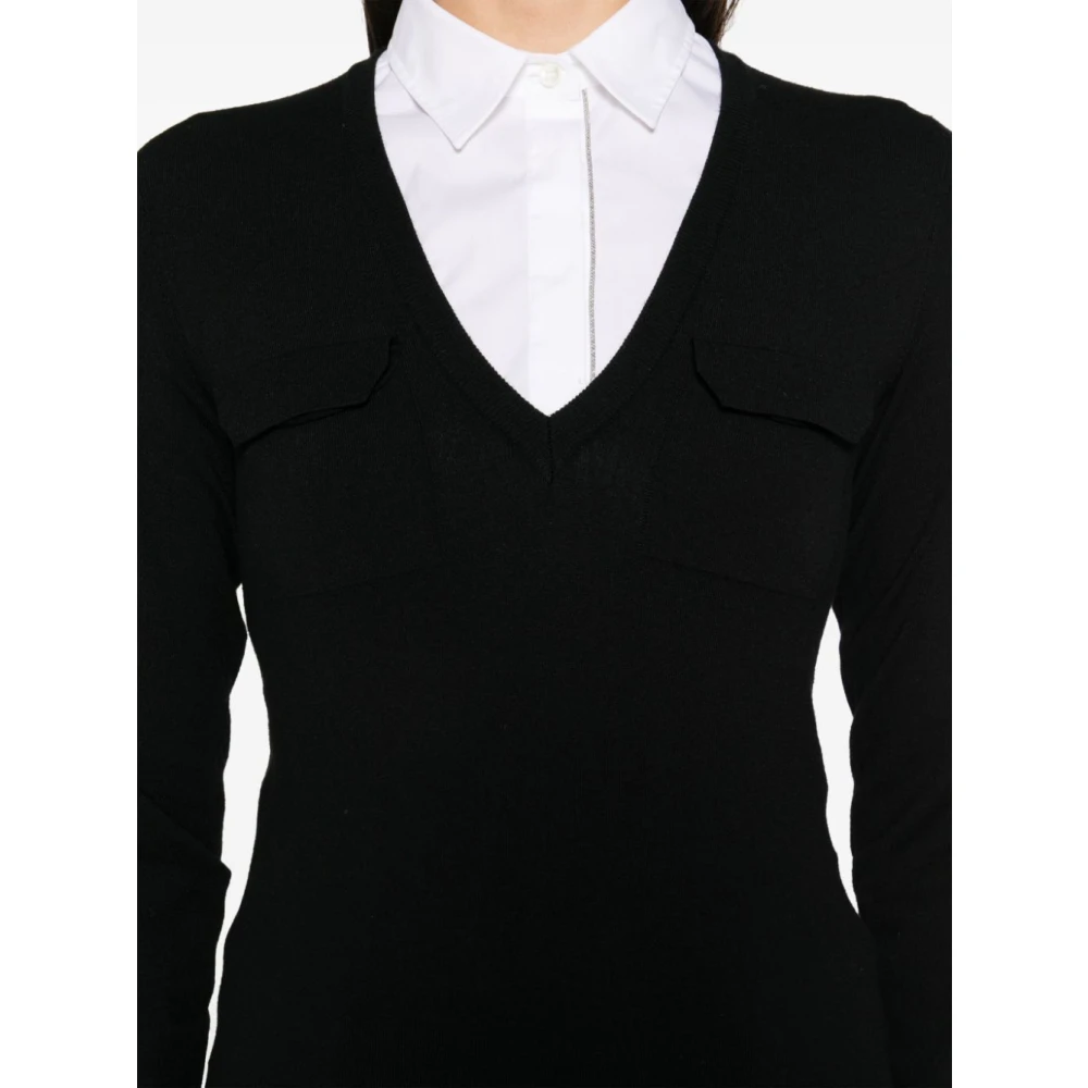 Semicouture Zwarte Angel Minijurk Black Dames