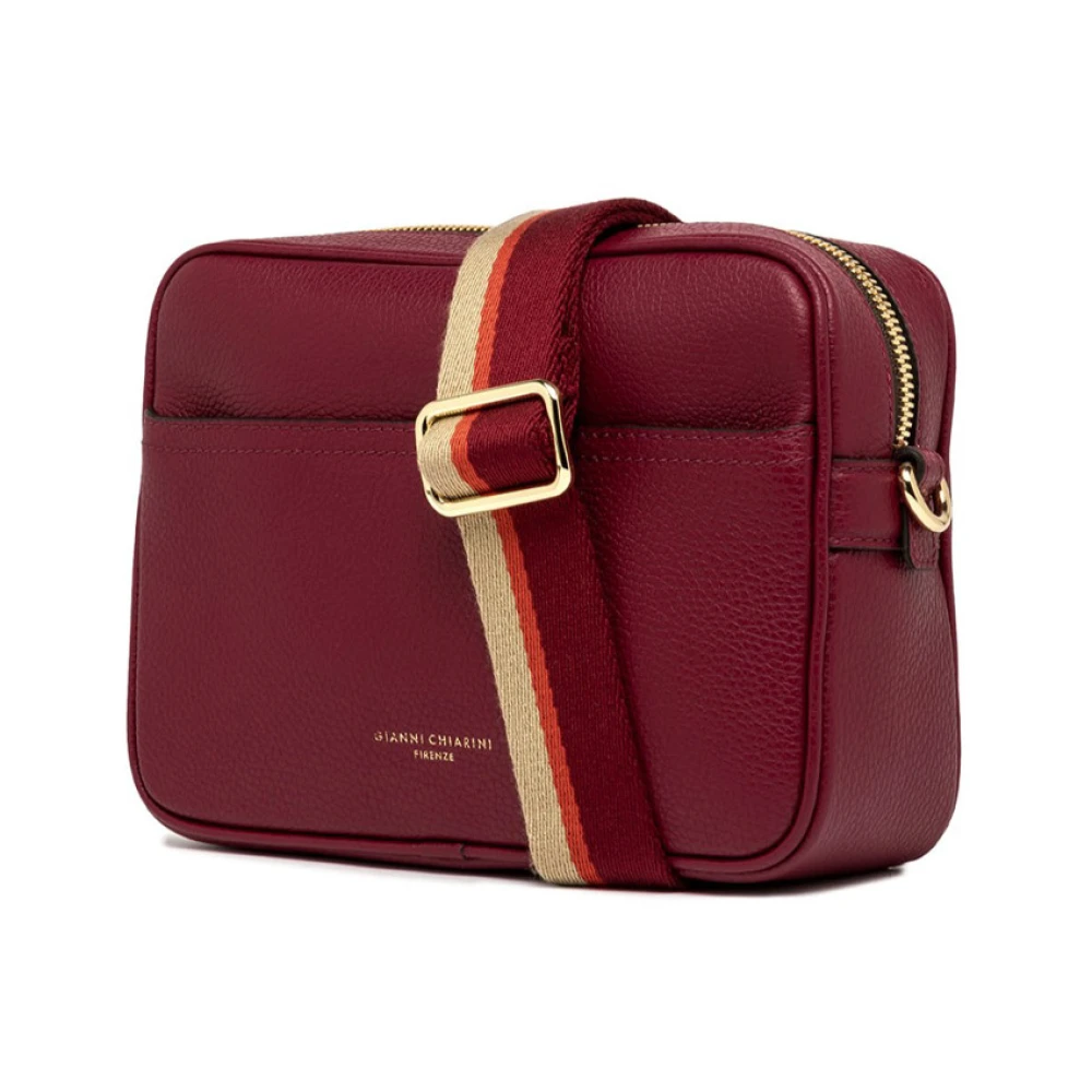 Gianni Chiarini Vierkante Leren Crossbody Tas Red Dames