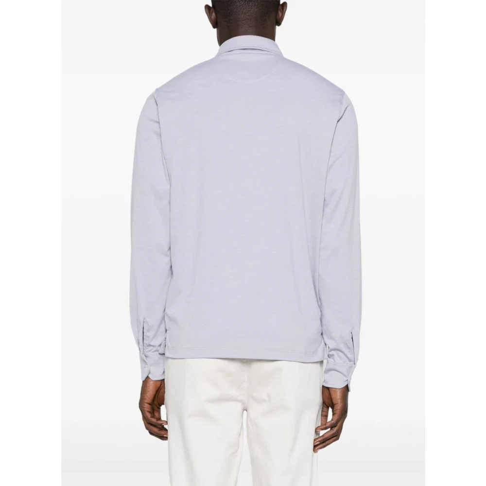 Fedeli Grijze Polo Shirt met Knoopsluiting Gray Heren