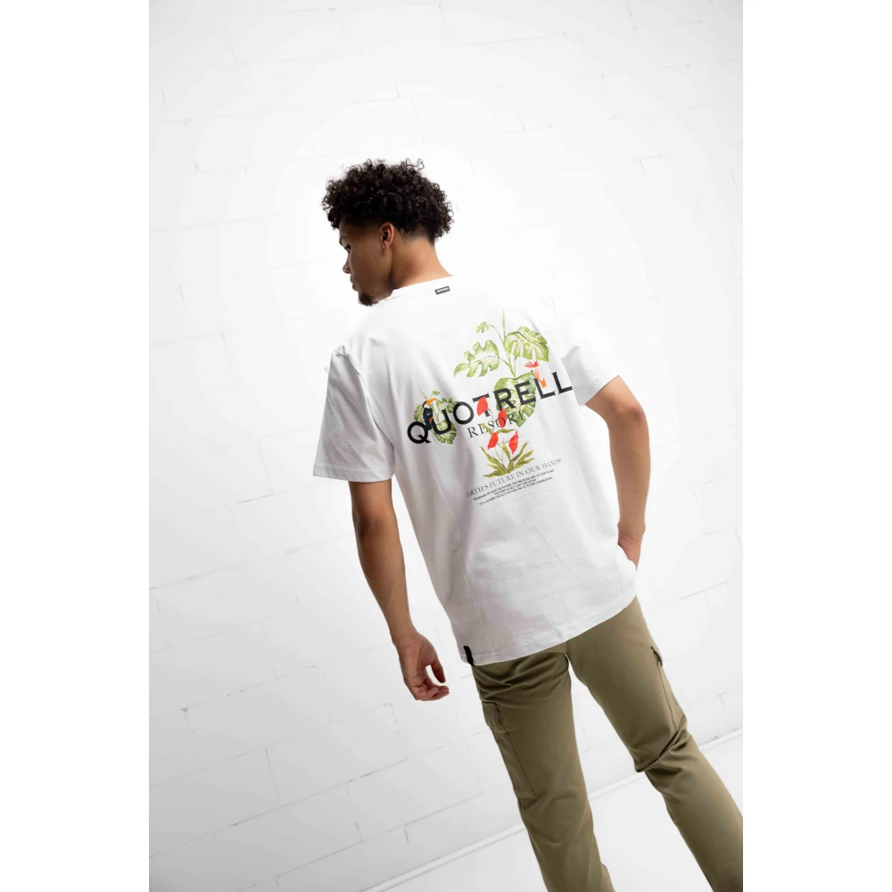 Quotrell Bloemen T-shirt Heren Wit White Heren