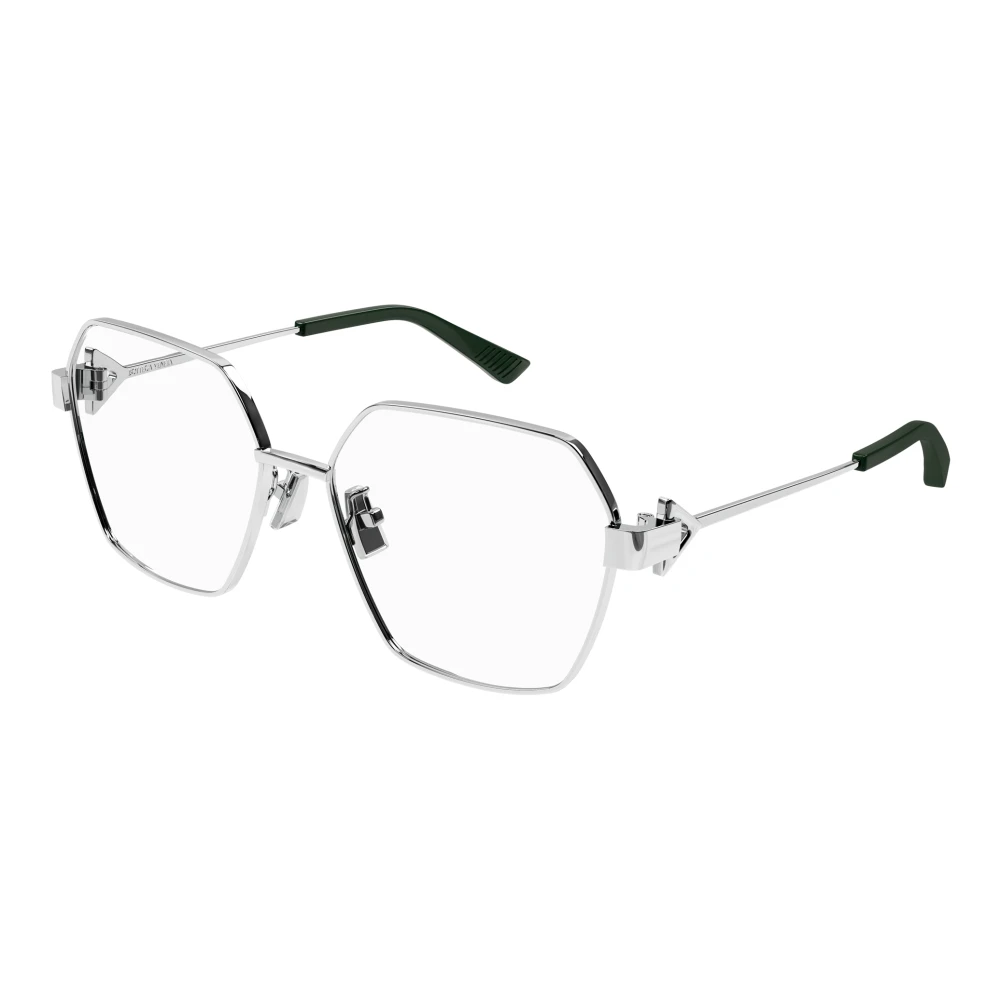 Bottega Veneta Silver Eyewear Frames Gray Unisex