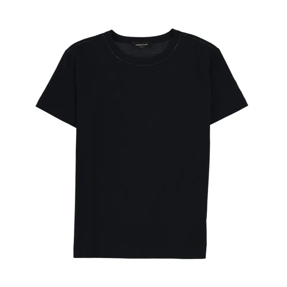 Fabiana Filippi Black Jersey T-Shirt - Female - T-Shirts - L - Tops