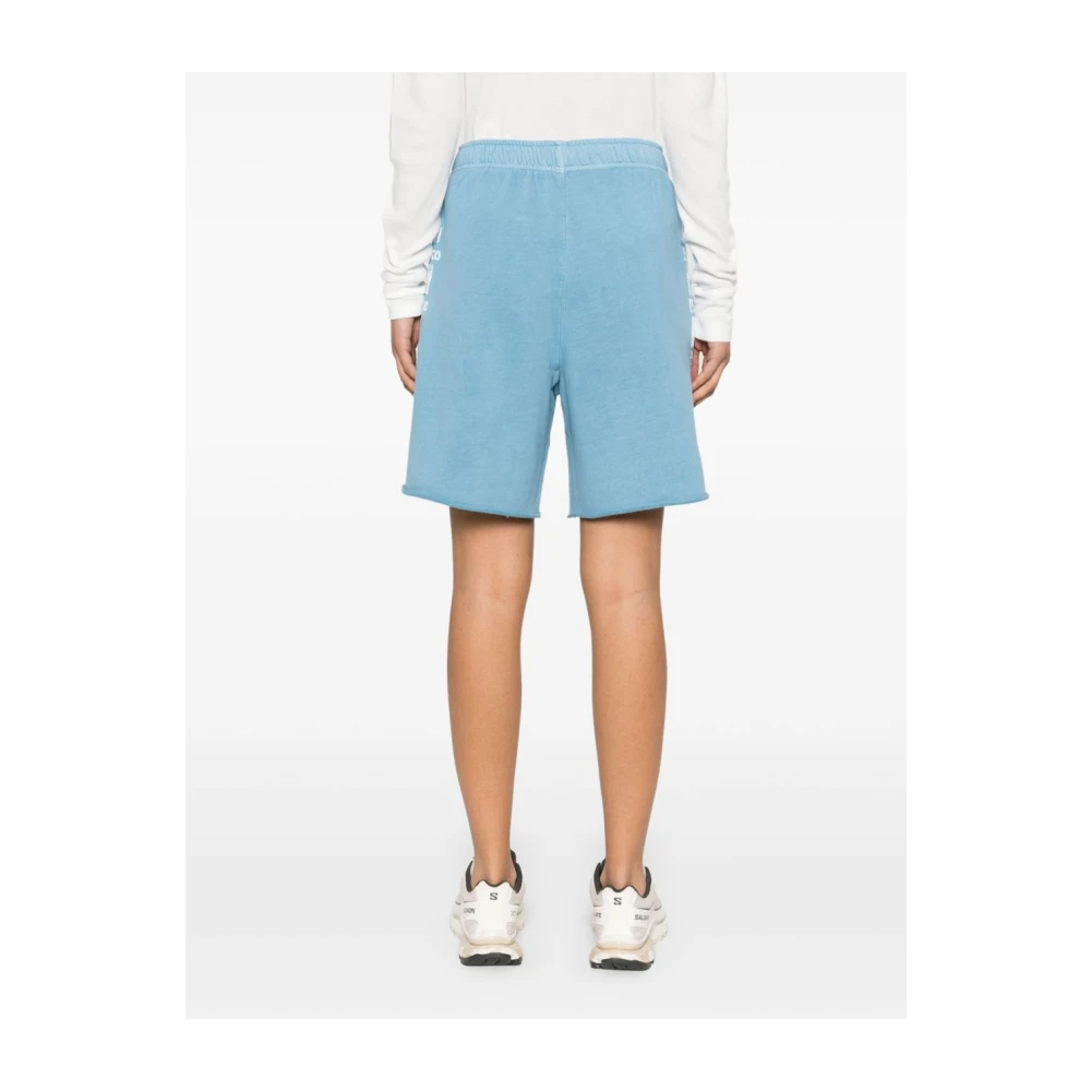pinko Blauwe Elastische Taille Shorts met Logo Blue Dames