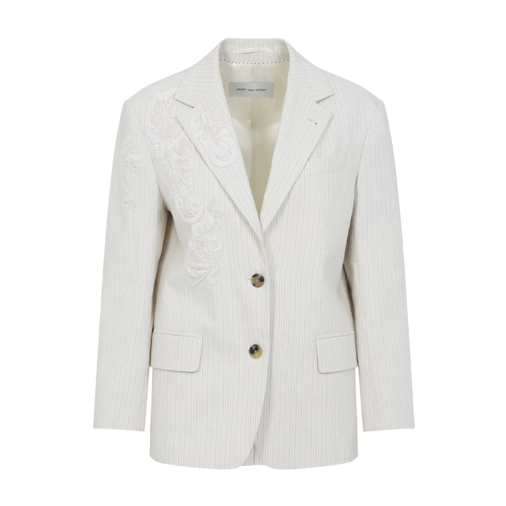 Dries Van Noten Women's Beige Tailored Blazer - Blazers - M - Jackets