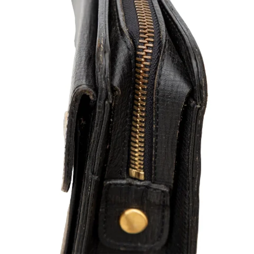 Burberry Vintage Pre-owned Leather clutches Black Dames