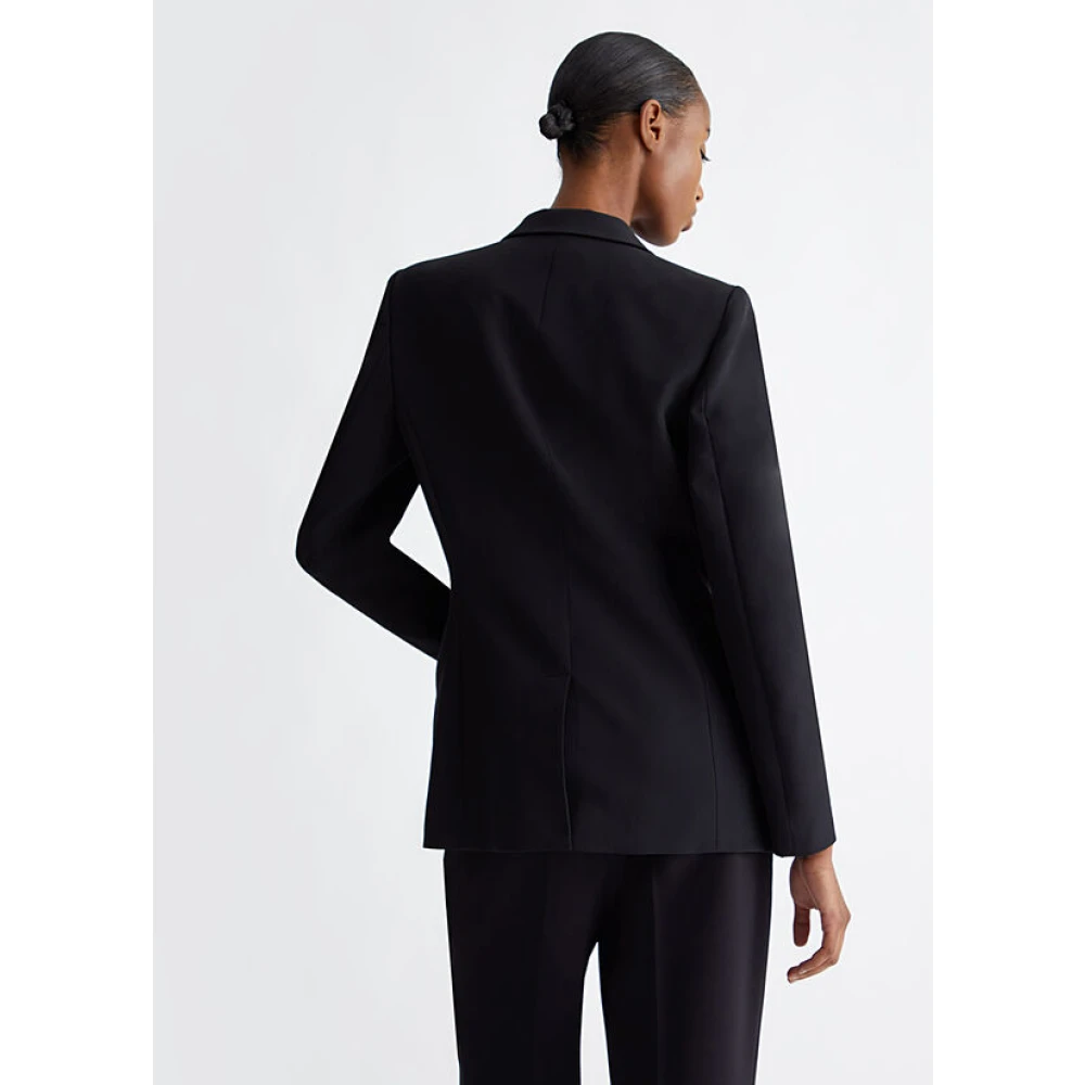 Liu Jo Zwarte stretch blazer met revers Black Dames