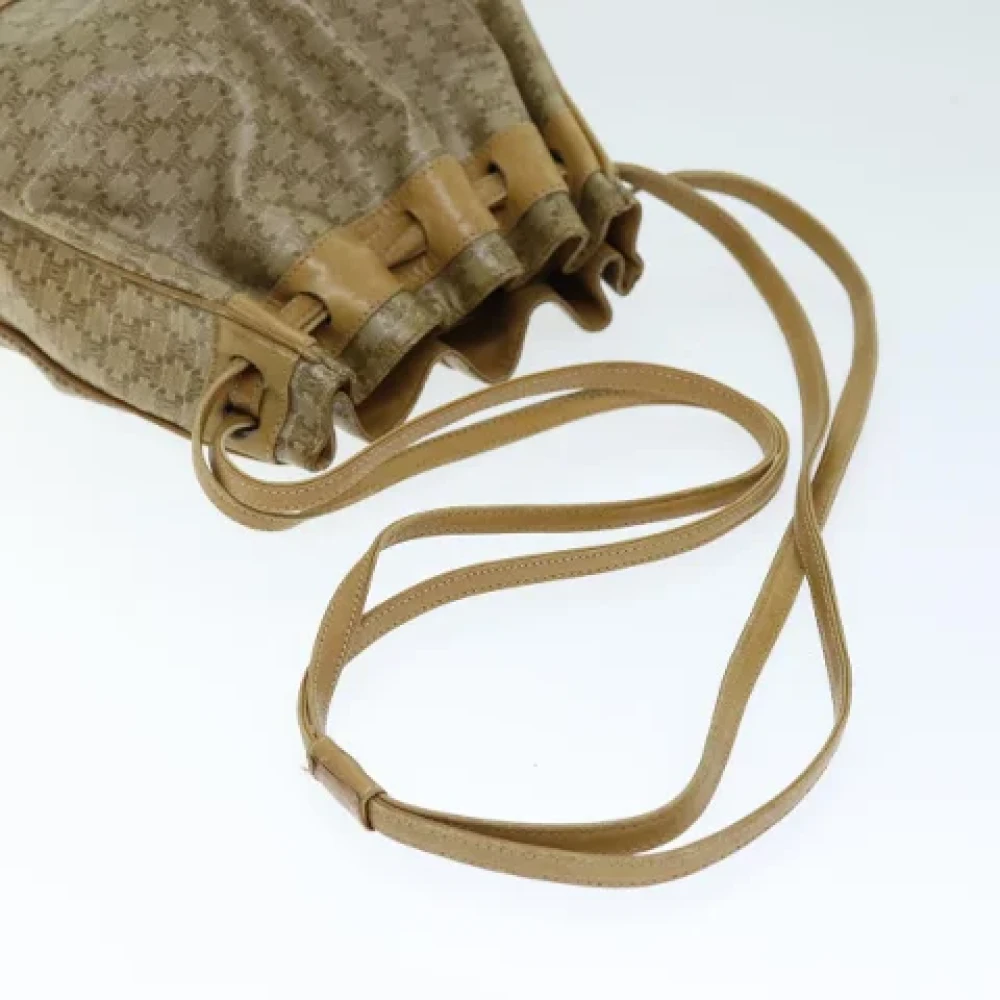 Celine Vintage Pre-owned Canvas shoulder-bags Beige Dames