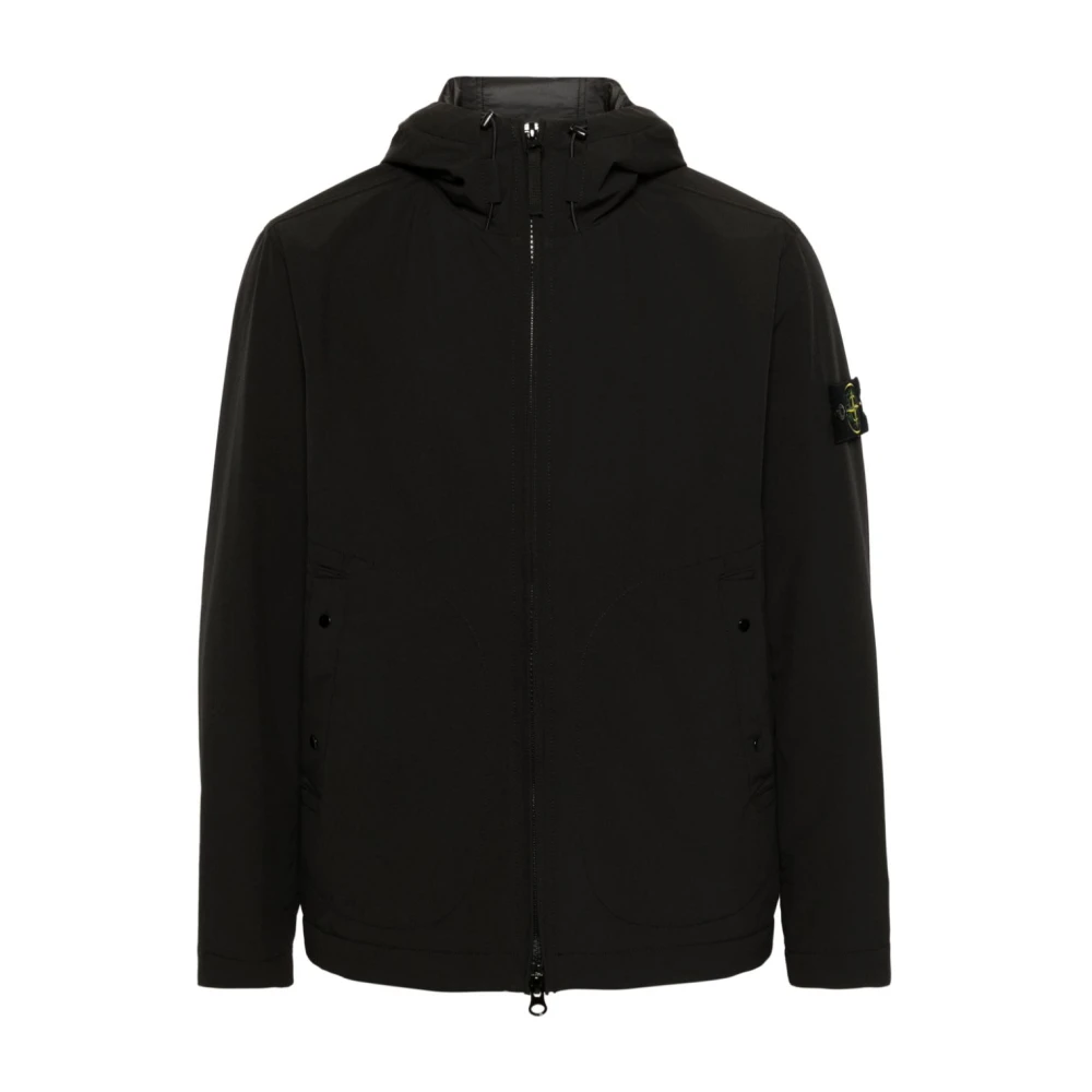 Stone Island Zwarte Parka voor Mannen Black Heren