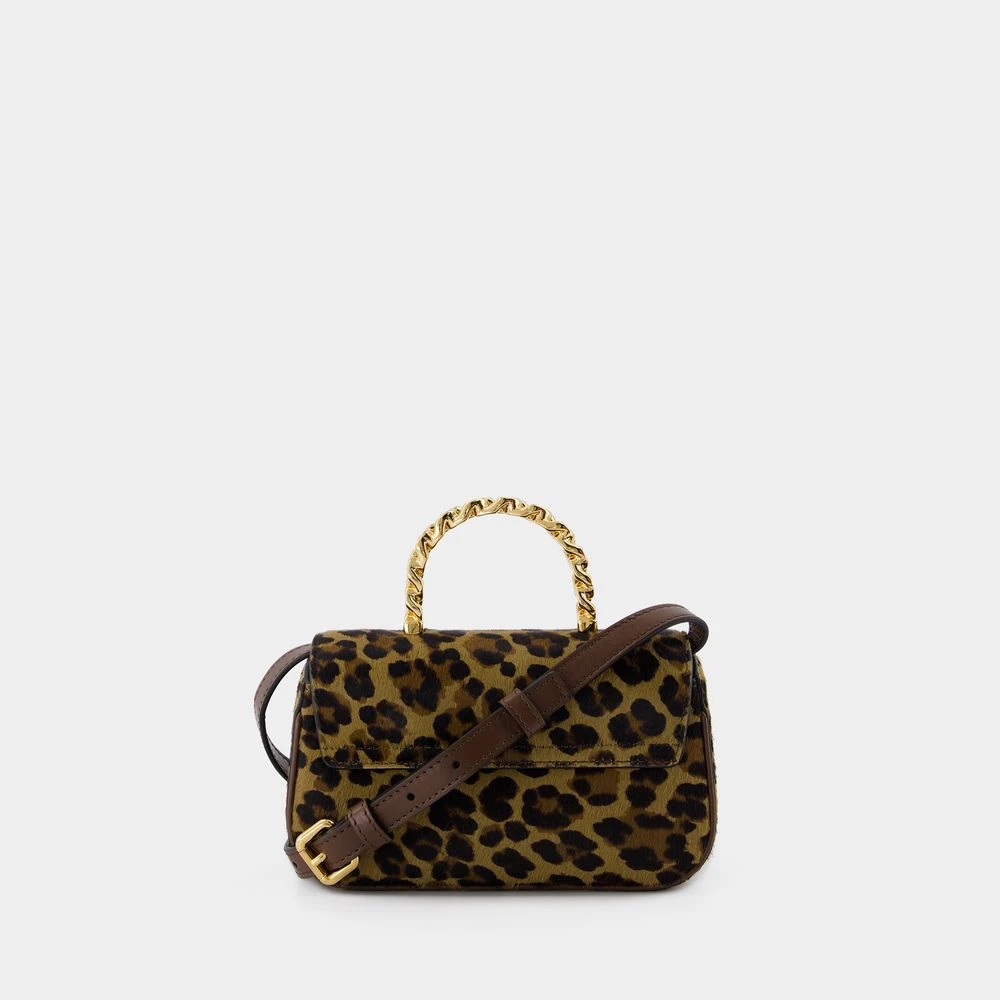 Versace Bruin Leren Crossbody Tas met Ketting Brown Dames
