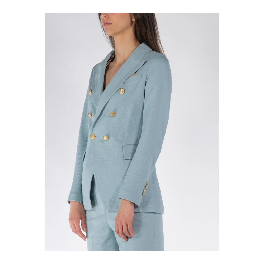 Circolo 1901 Dubbelborstige Oxford Jas Blue Dames