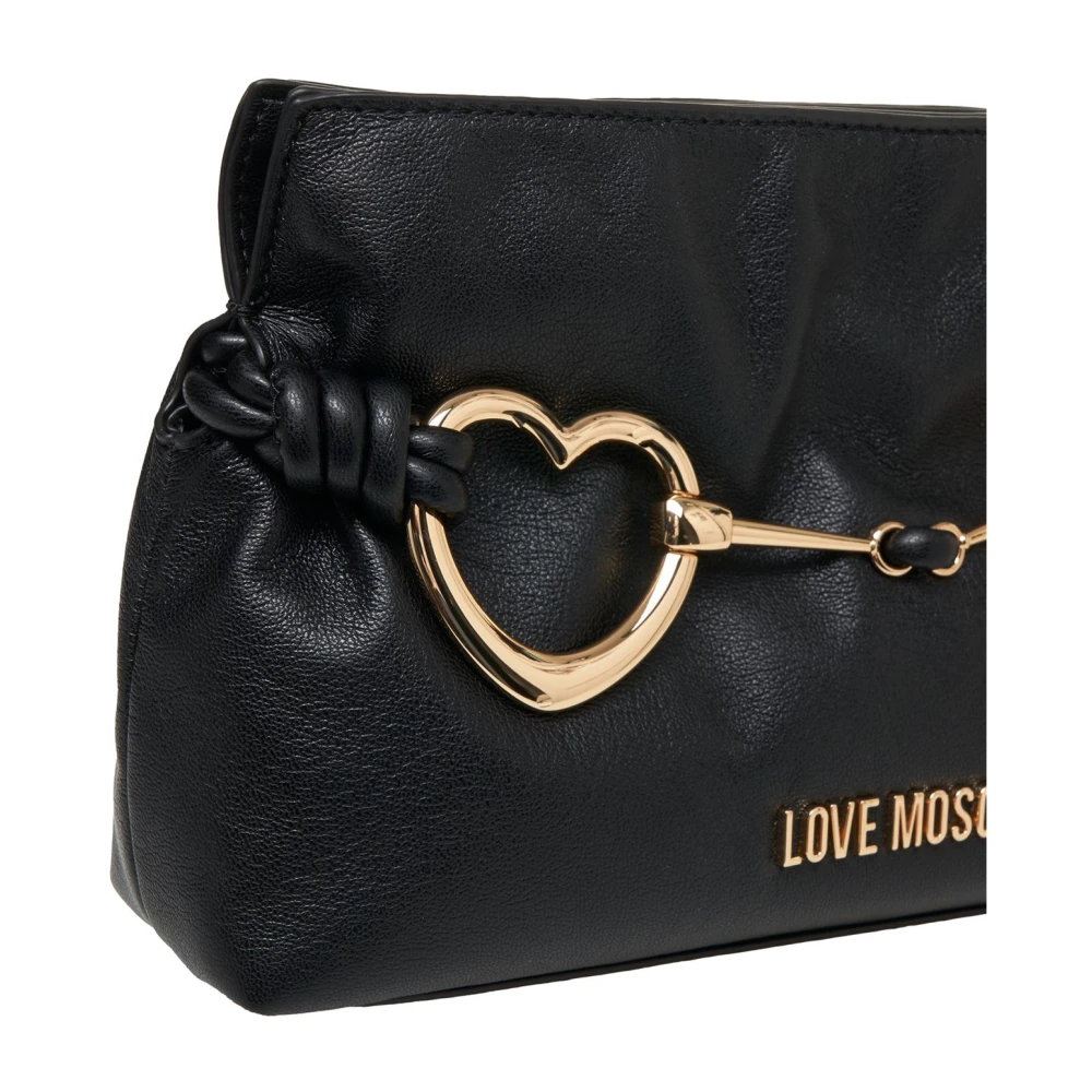 Love Moschino Chique Zwarte Clutch met Logodetail Black Dames