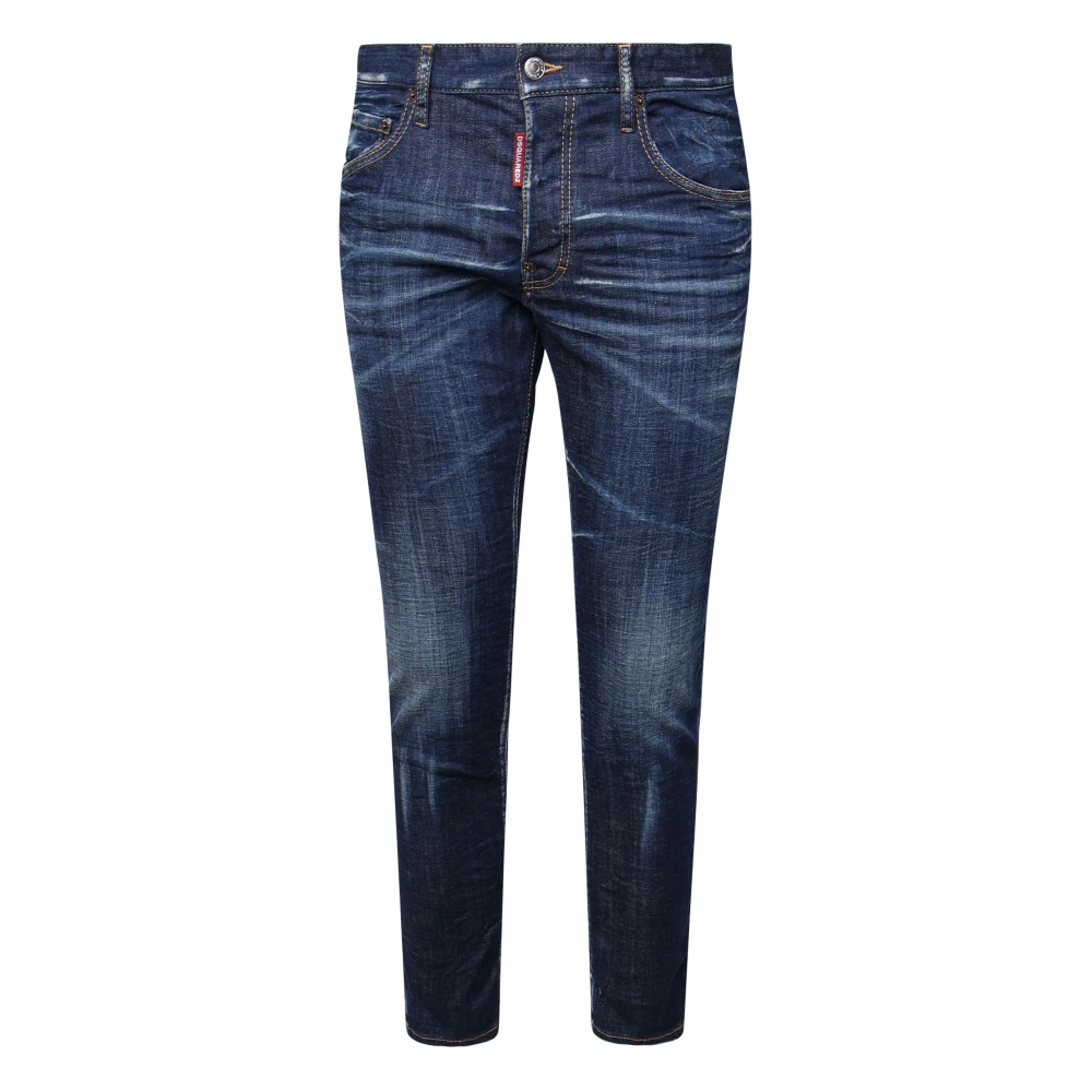 Dsquared2 Men's Blue Dark Clean Wash Skater Jeans - Slim Fit Jeans - 2XL - Jeans