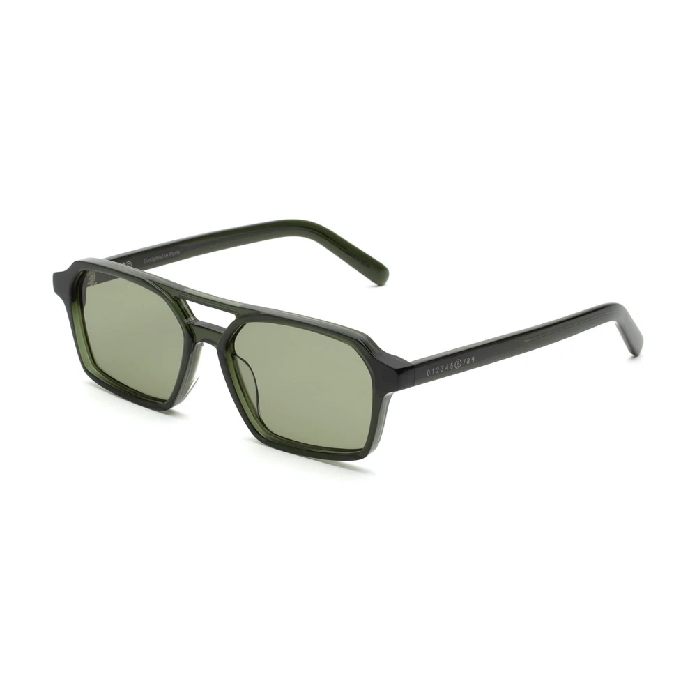 Mm6 Maison Margiela Unisex Green Sunglasses, 56 Mm, Mask Acetate Sunglasses