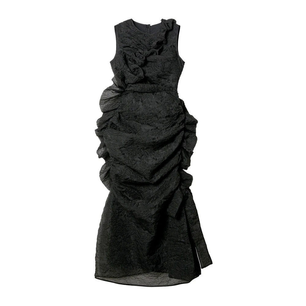 Cecilie Bahnsen Women's Black Gothic Style Ruffled Dress