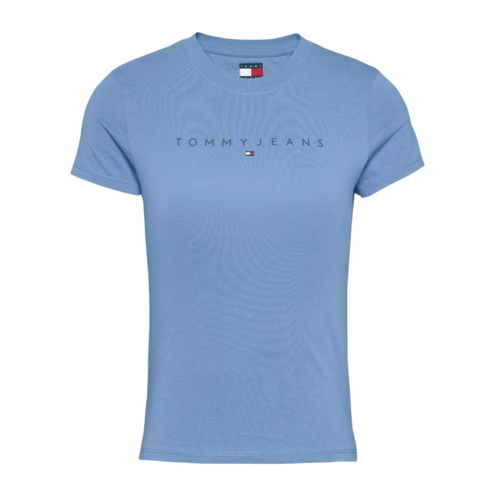 Tommy Jeans Lichtblauw Katoenen T-shirt Blue Dames