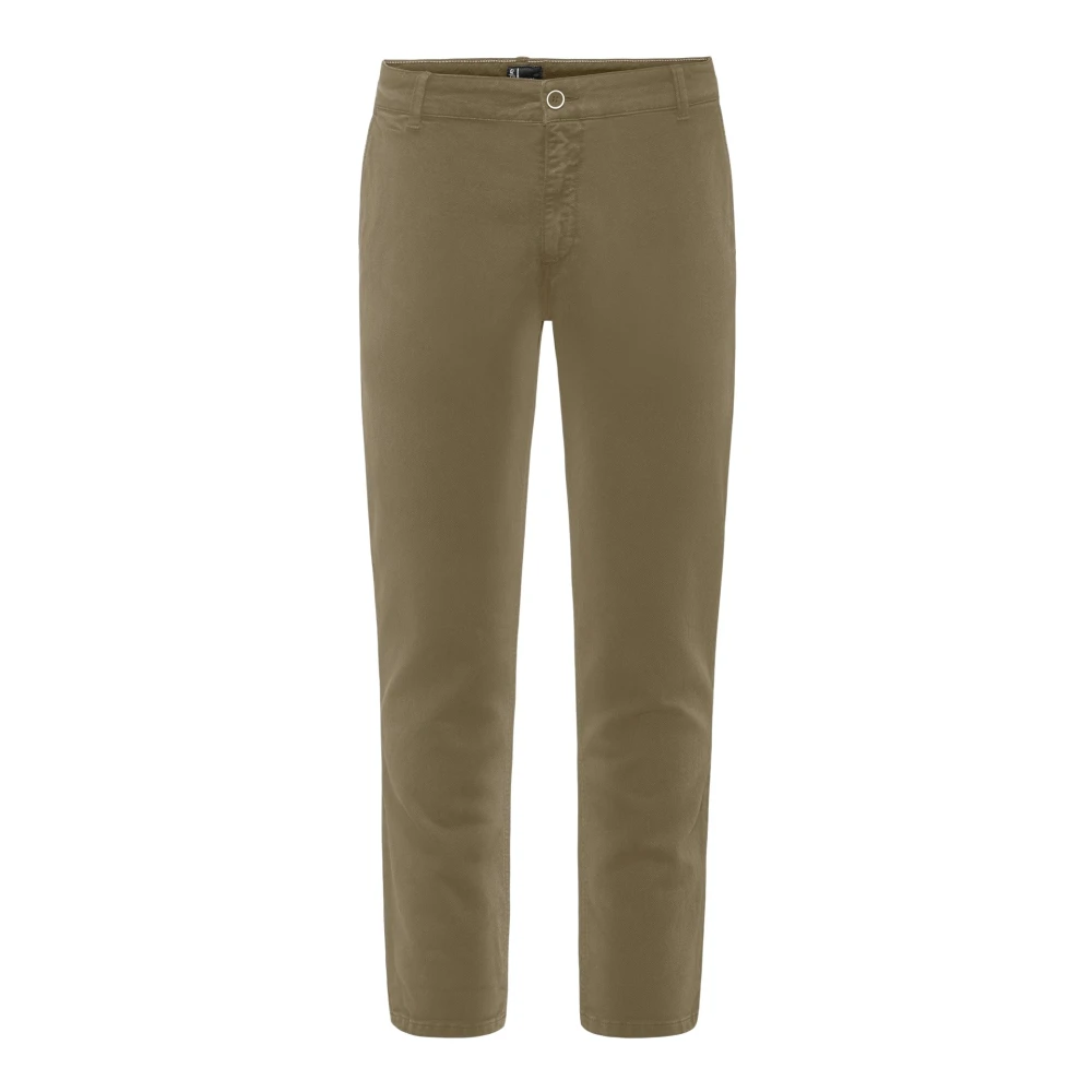 Bomboogie Green Stretch Cotton Slim Fit Chino Trousers - Male - Chinos - W36 - Trousers