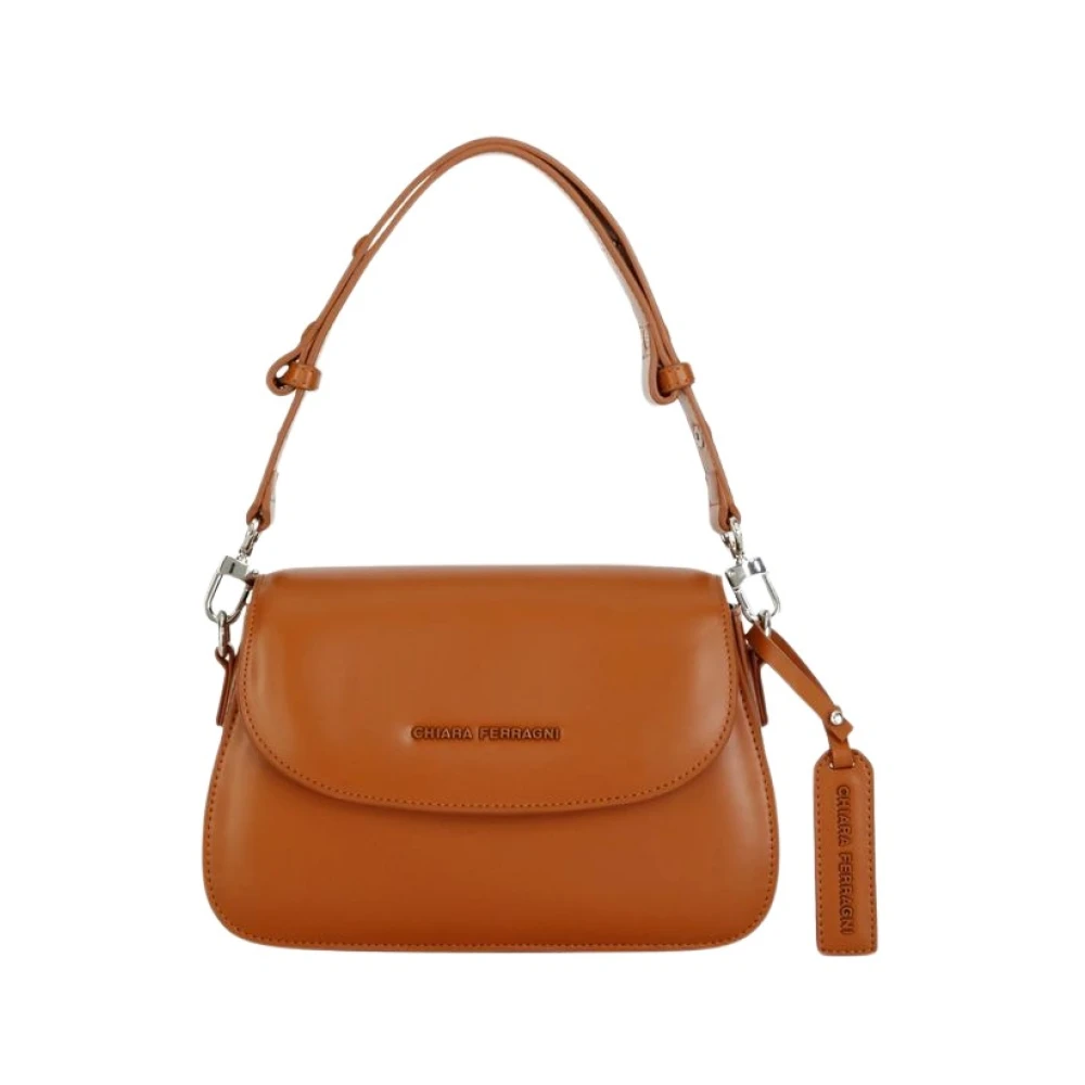 Chiara Ferragni Collection Stijlvolle Stoffen Handtas met Logo Brown Dames