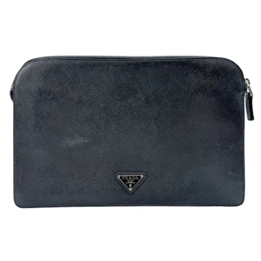 Prada Vintage Pre-owned Leather prada-bags Black Heren