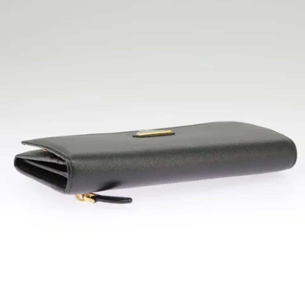 Prada Vintage Pre-owned Leather wallets Black Dames