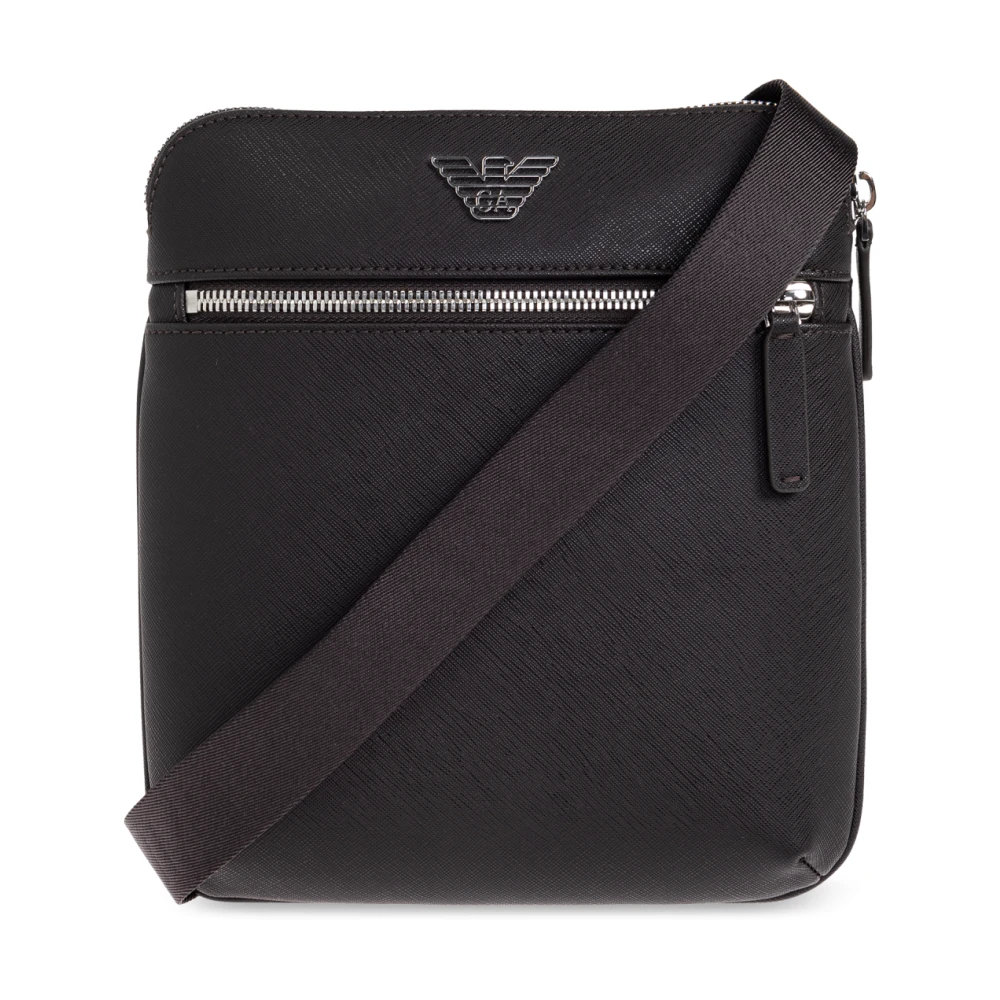 Emporio Armani Uomo Nero Borsa A Tracolla Con Applicazione A Forma Di Logo