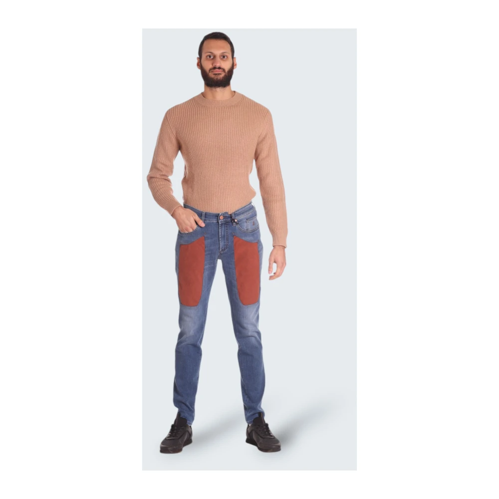 Jeckerson Moderne Slim Fit Katoenen Broek Blue Heren