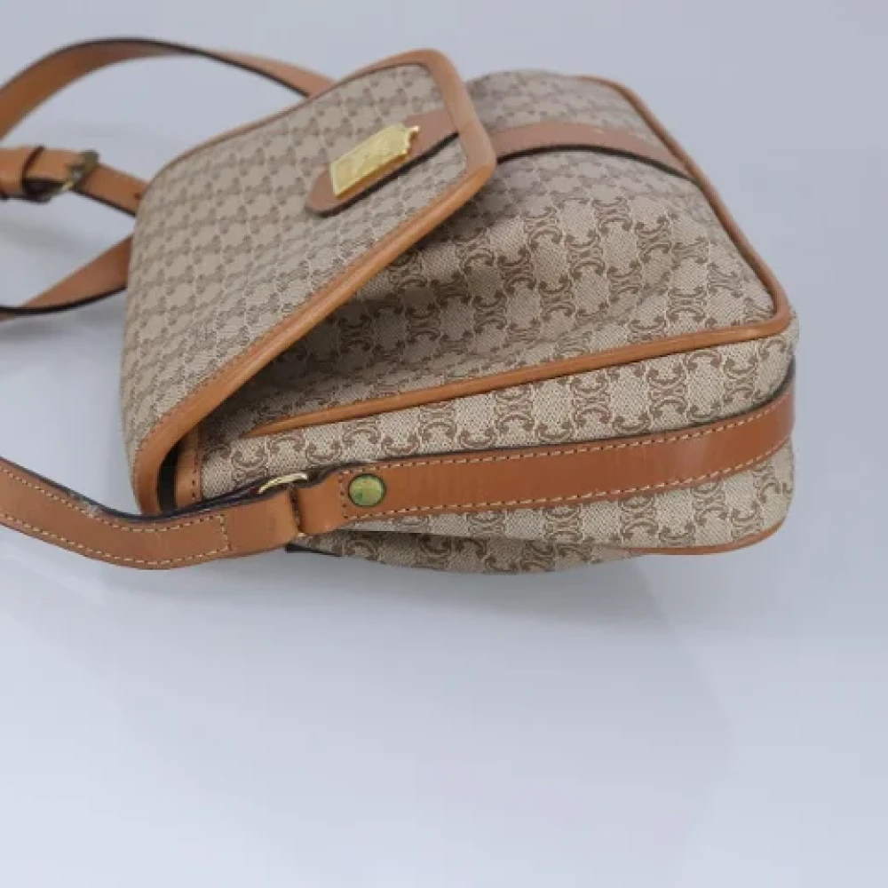 Celine Vintage Pre-owned Canvas shoulder-bags Beige Dames