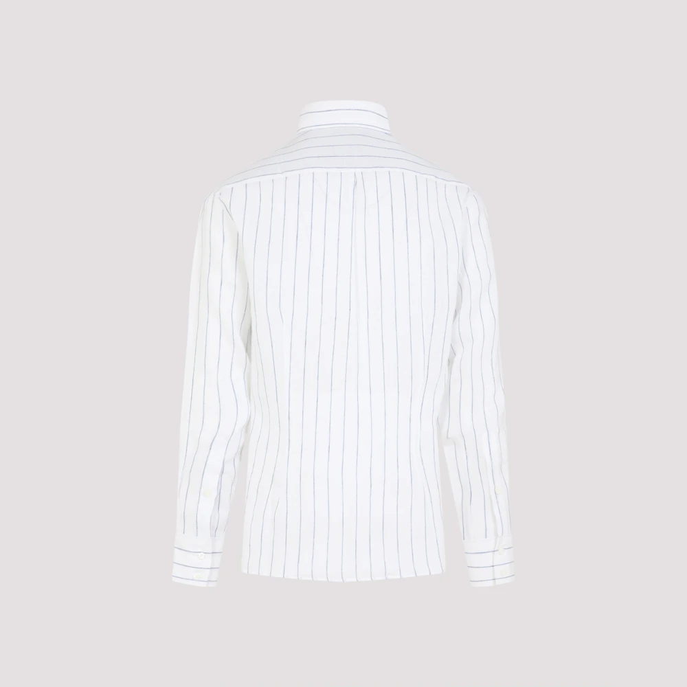 BRUNELLO CUCINELLI Wit Linnen Overhemd Elegante Stijl White Heren