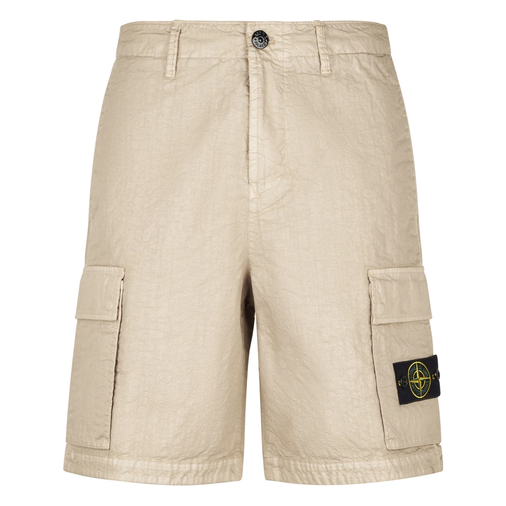 Stone Island Beige Cargo Shorts - Male - Casual Shorts - W32 - Shorts