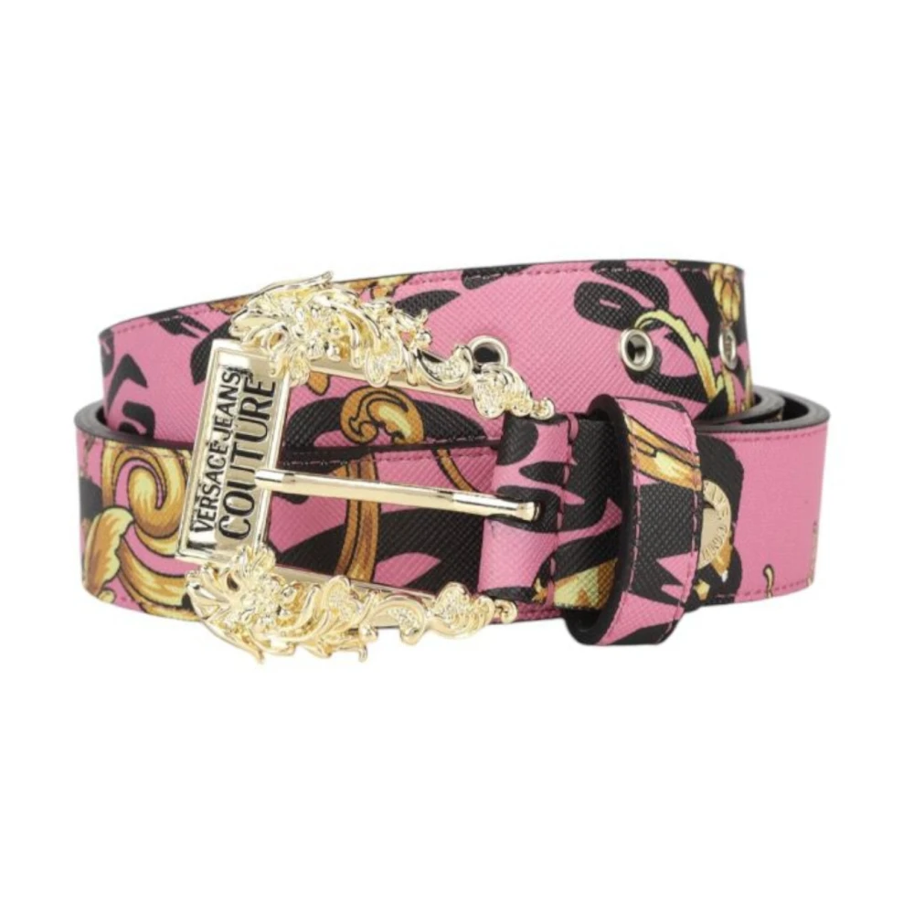 Versace Jeans Couture Roze riem met gouden gesp Multicolor Dames