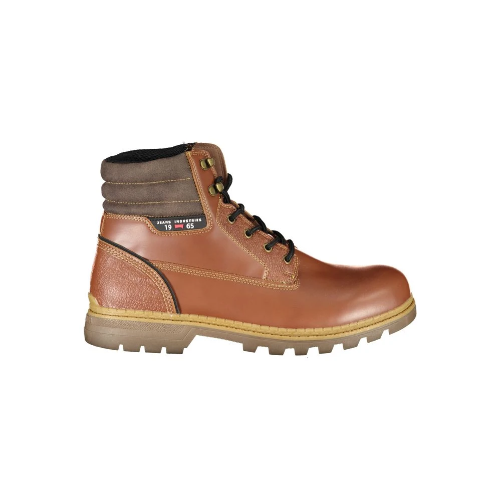 Carrera Men's Brown Elegant Lace-Up Boots With Contrast Details